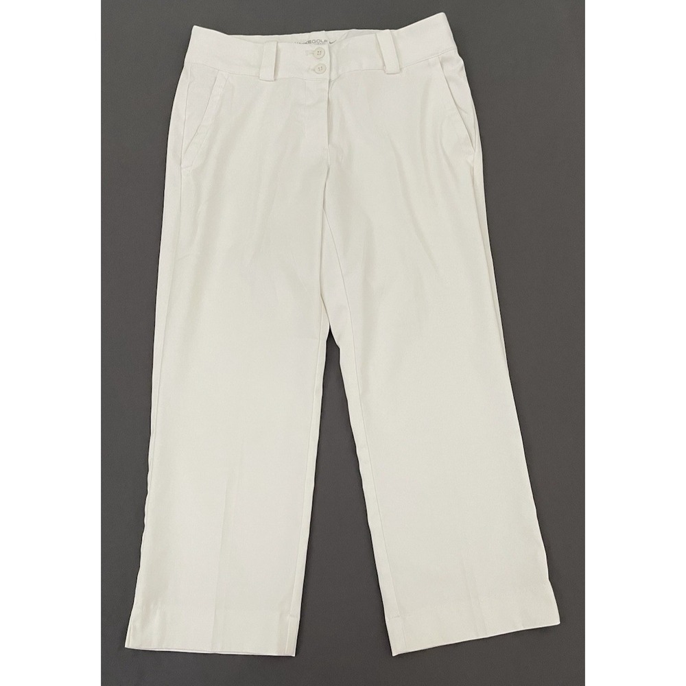 Nike Golf Tour Performance Woman's Size 2 White Dri-Fit Capri Cropped Pants